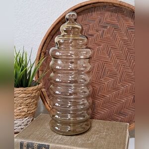 Vintage Holmegaard Apothecary Jar Jacob Bang Danish Beehive 10.5" T